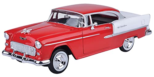Modelo a escala 1:24 Chevy Bel Air 1955 rojo miniatura 2