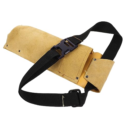 TIDTALEO Bolsa De Cuero para Varillas De Soldadura Sin Cable Trinquete Electricista Enchufar Taladro Inalambrico Brocas Perforar Bolsa De Herramientas Destornillador PU Yellow
