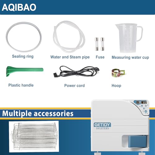 18L Autoclave High Pressure Steam with Drying Function, Digital LED Display, Dual-Control Door Lock, Stainless Steel Laboratory Equipment. Ships from The USA with delivery in 3-7 Days - Thumbnail 4