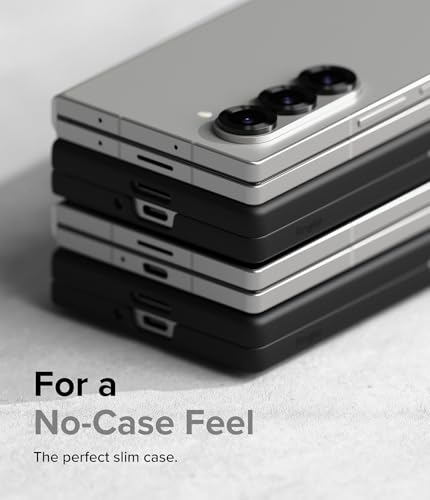 Image of Ringke Slim Compatible with Samsung Galaxy Z Fold 6 Case Cover Anti-Yellowing Ultra Thin Transparent Solid Hard PC Scratch Resistant Protective Phone Case for Z Fold 6 Back Cover (2024) - Black