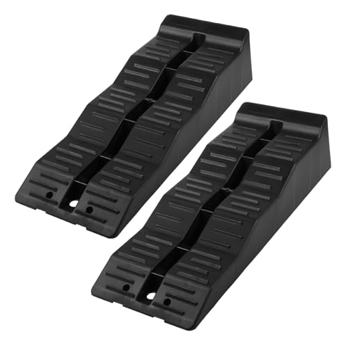 ABOOFAN 2pcs Rv Leveling Ramps Durable Hdpe Trailer Leveling Blocks with Triple Levels Heavy Duty Wheel Chocks for Camper Stabilization Capacity