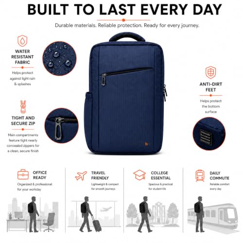 Image of CARAMBA CARRYMATE 26.5L Overnighter Laptop Backpack | Water Resistant Travel Bag with 15.6 inch Padded Laptop Sleeve, Trolley Strap & Dual Compartments for Office, Business, College Men & Women