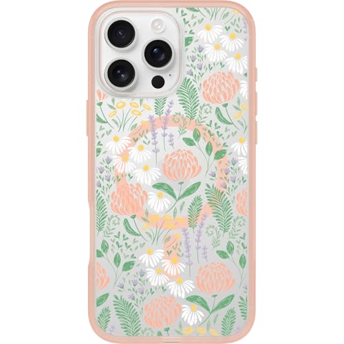 Image of OtterBox iPhone 16 Pro Max Symmetry Series Clear Case - Peachy Bloom Pink - Ultra-Thin, Sleek iPhone Case, Floral iPhone Case