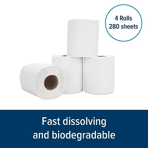 Camco 1-Ply RV Toilet Paper - 4 Rolls - Quick Dissolve & Septic Safe