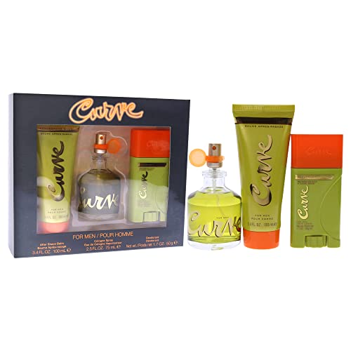 Curve Curve for Men, Men's Fragrance 3 Piece Gift Set, 2.5 Fl. Oz. Eau De Cologne, 3 Count, aftershave/deodorant - Image 4