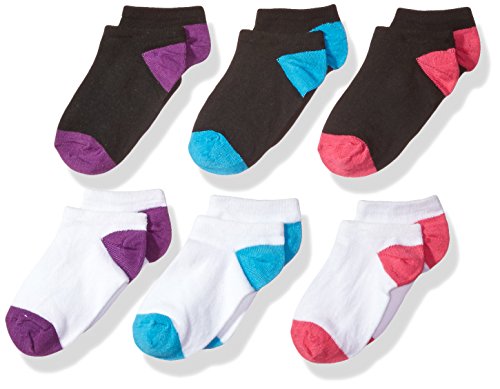 Fruit of the Loom Girls' No Show Socks (6 Pack)