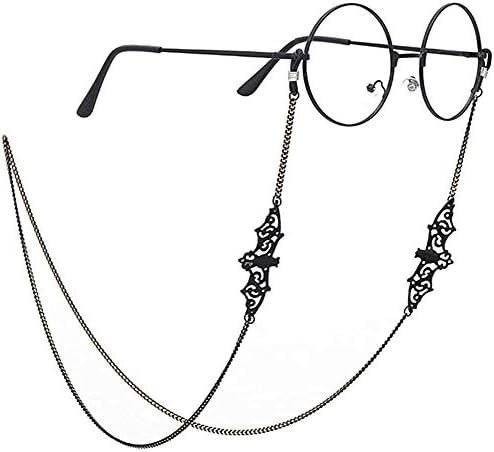 Glasses Chain for Women Black Goth Spider & Mask Pendant Eyeglass Strap Holder Halloween