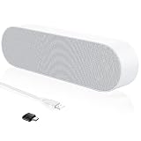ZETIY Haut-Parleur d'Ordinateur, USB Enceintes pour PC Mini Barre de Son Portatifs Stéréo Enceintes de Bureau pour Laptop Bureau Carnet - Plug and Play （White）