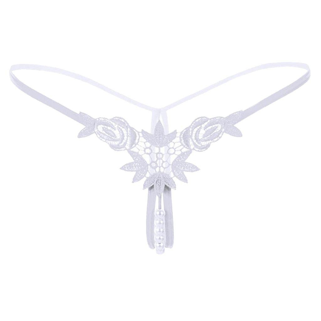 nivaa Lady Sexy Open Crotch Crotchless Panties Low Rise Hollow Flower Thongs White-picture-47