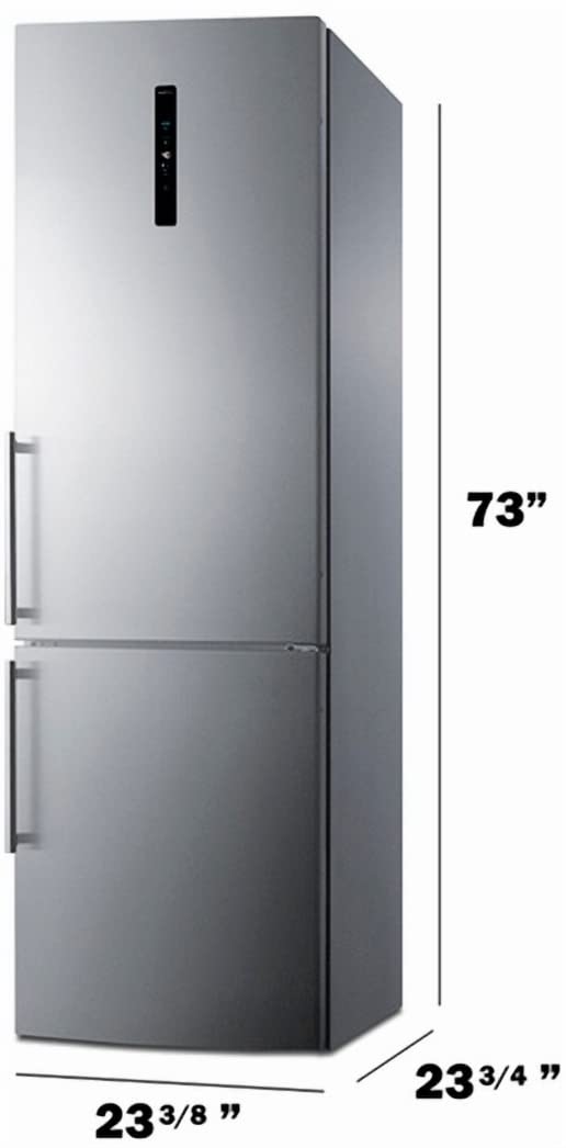Summit Appliance Ffbf249ss2 24" Wide Bottom Freezer Refrigerator 10 Cu.Ft. Of Storage Capacity, Stainless Steel Doors, No-Frost Operation, Bottom Freezer, Eco Function on Fridge.com - View 5