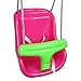 Siège Assise balançoire bébé Confort Plastique Vert Rose Ceinture sécurité