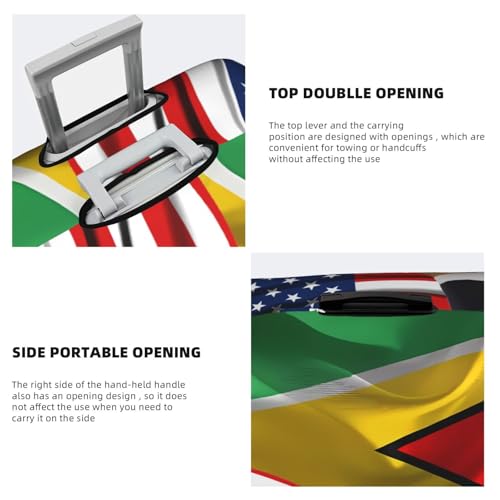 Travel Luggage Cover America Flag And Guyanese Flag Fashion Washable Baggage Suitcase Protector Fit For Luggage Large4