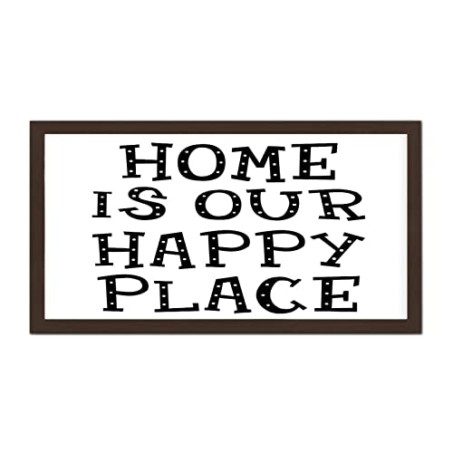 Plaque murale en bois Home Is Our Happy Place pour entrée chaleureuse
