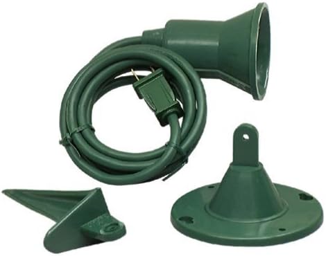 Dobar 6 Ft Outdoor Flood Light Holder with Ground Stake & Wall Mount - 120V - UL Listed