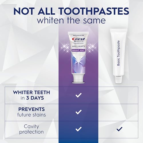 Crest 3D White Brilliance Toothpaste, Bright Mint, 4.3 oz (Pack of 3), Whiter Teeth in 3 Days, Anticavity Fluoride Toothpaste for 24 Hour Stain Prevention - image 7