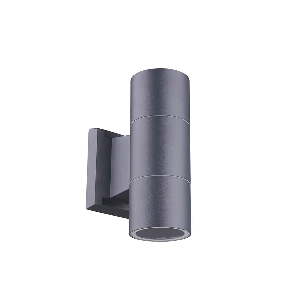 2x Wandleuchte Wandlampe Außenleuchte Gartenleuchte Up Down Anthrazit Glas IP44