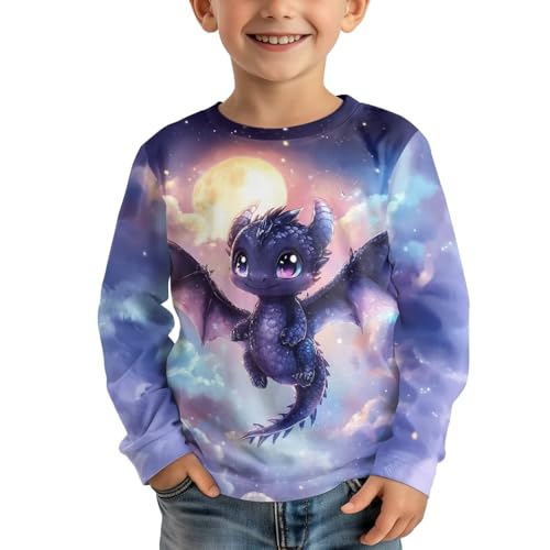 Image of Uourmeti Long Sleeve Tops for Boys Graphic T Shirts Teen Girls Active Pullover Tees