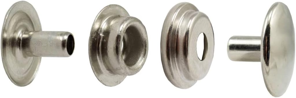 Hobby Trendy Stainless Steel Rust Free Silvertone Nickel Plate 12.5 mm Utility Snap Buttons (Line 20) (61mini, 100)
