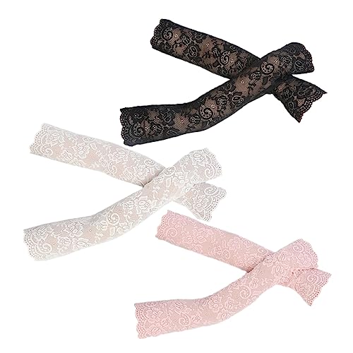 BESTonZON 1 Juego Funda De Hielo Para Protección Solar Manga Proteccion Ultravioleta Cubierta De Brazo Transpirable Cubierta Del Brazo De Encaje Cubre Brazos Para Mujer Cordón
