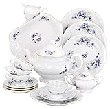 Wawel Tea with Grace European 16-Piece Fine China Tea Set for Children (Violet) - Service for Four