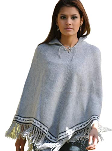 Gamboa - Genuine Alpaca Poncho - Classic Gray