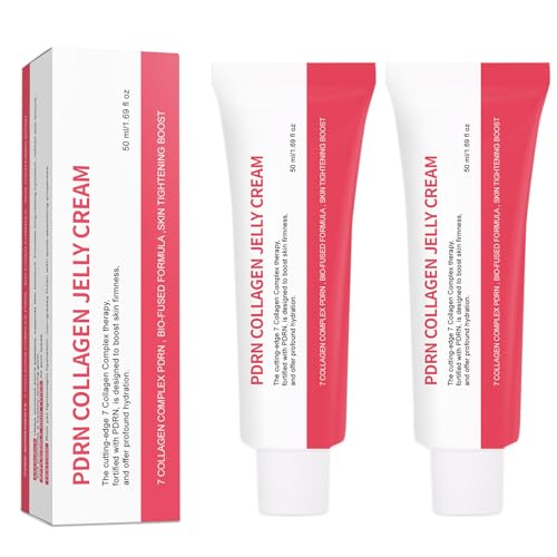 2PC PDRN Gelea de Colágeno, Crema Brigante Hidratante Antiarrugas, Brillo Rosado, Ácido Hialurónico, Fórmula Ligera No Grasa para la cara, los brazos, las piernas, entre los muslos, las rodillas, 1.69