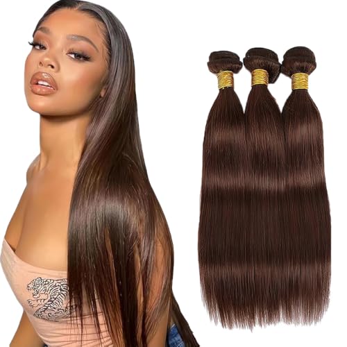 12A Human Hair Bundles Straight Hair Bundles Human Hair 16 18 20 Inch 100% Unprocessed Brazilian Virgin Hair Extensions 3 Bundles Human Hair for Women