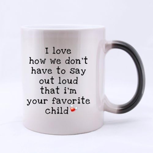 Miniatura 2 de Dulce Familia de diseño para I Love How We Don 't Have to say Out Loud Que I' m tu favorito Niño Calor Sensible Taza (cambia de color personalizado