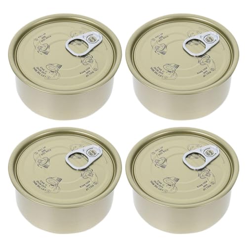 Cabilock Food Containers Lids 4pcs Empty Canned Cat Tins for Holiday Favors Treats