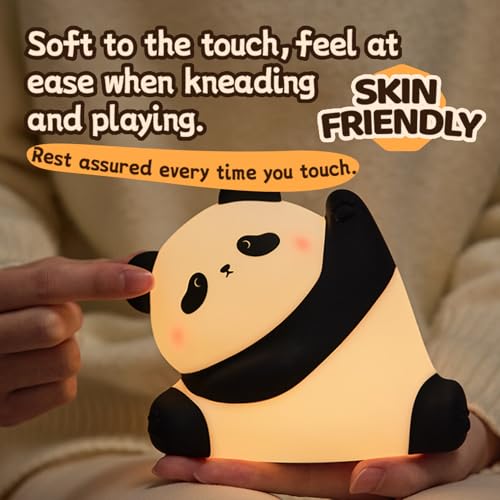 Lámpara de noche infantil de silicona con diseño de panda miniatura 6