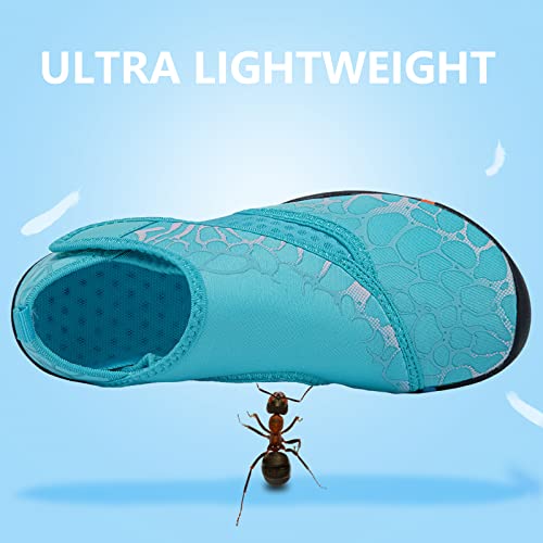 Boys & Girls Water Shoes Lightweight Comfort Sole Easy Walking Athletic Slip On Aqua Sock(Toddler/Little Kid/Big Kid) U221Df566.Sa-Light Blue-34 #TOP1