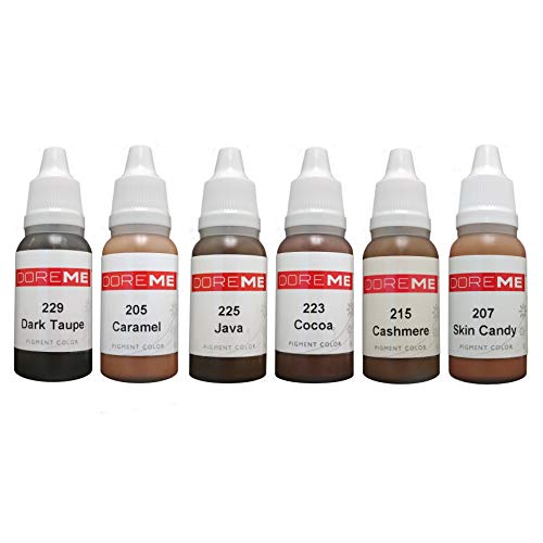 Permanent Makeup Pigment Set Kit Ink Color Cosmetic Micropigmentation Sets (Brown)
