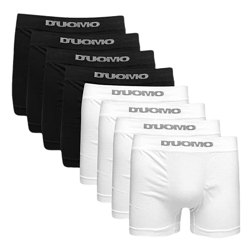Kit 8 Cuecas Boxer Algodão, Duomo, Masculino, Preto/Branco, G