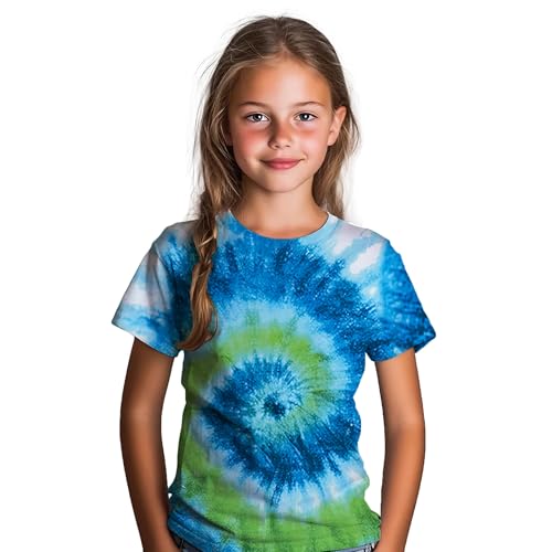 Image of Kids Tie Dye Shirt for Boys Girls Children Tie-Dye Hippes Tshirt Short Sleeve Tee Shirt for Todder