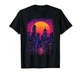 City Skyline Cyberpunk Sunset Cityscape Japanese Streetwear T-Shirt