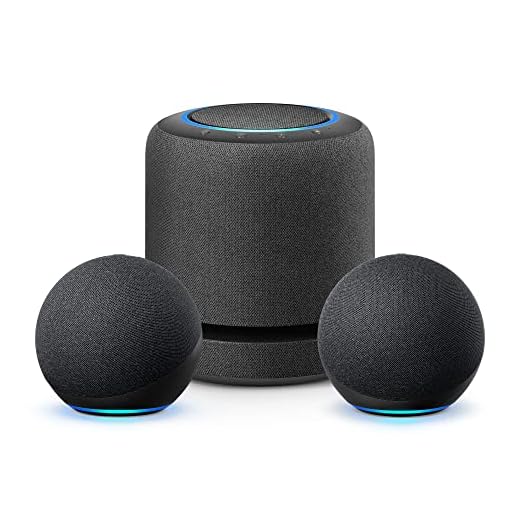 Echo Home Entertainment Bundle | Echo Studio + 2 Echo (4th Gen), Charcoal