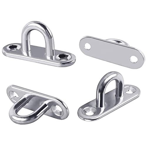 Gancho de anel de grampo de metal | Gancho de teto oval de aço inoxidável,4 Pçs Anéis Gancho Loop Re