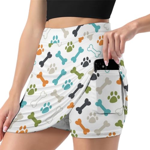 Jupe short de golf imprimé pattes de chien idéale pour vos parcours et runs d'été