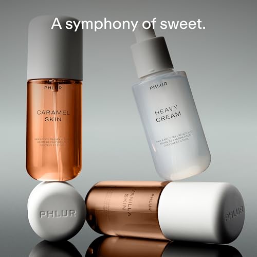 Image of PHLUR Sweet Skin Trio ($78 Value), 3 Fl Oz Each | Exclusive 3pc Travel Size Body Mist Set Includes Vanilla Skin, Heavy Cream, and Caramel Skin
