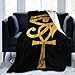 ZHF Or Égyptien Oeil d'Horus Ankh Égypte Flanelle Fluffy Jeter Couverture Reine King Size Couette en Peluche Doux Confortable Couette Pépinière Literie Décor Décorations De Chambre Portable