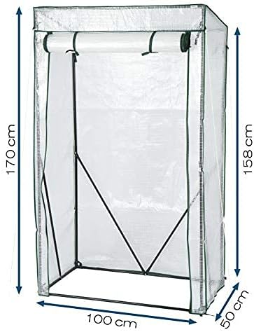 Diagram showing the dimensions of the Hoberg Film Greenhouse: 100 cm width, 50 cm depth, 170 cm height