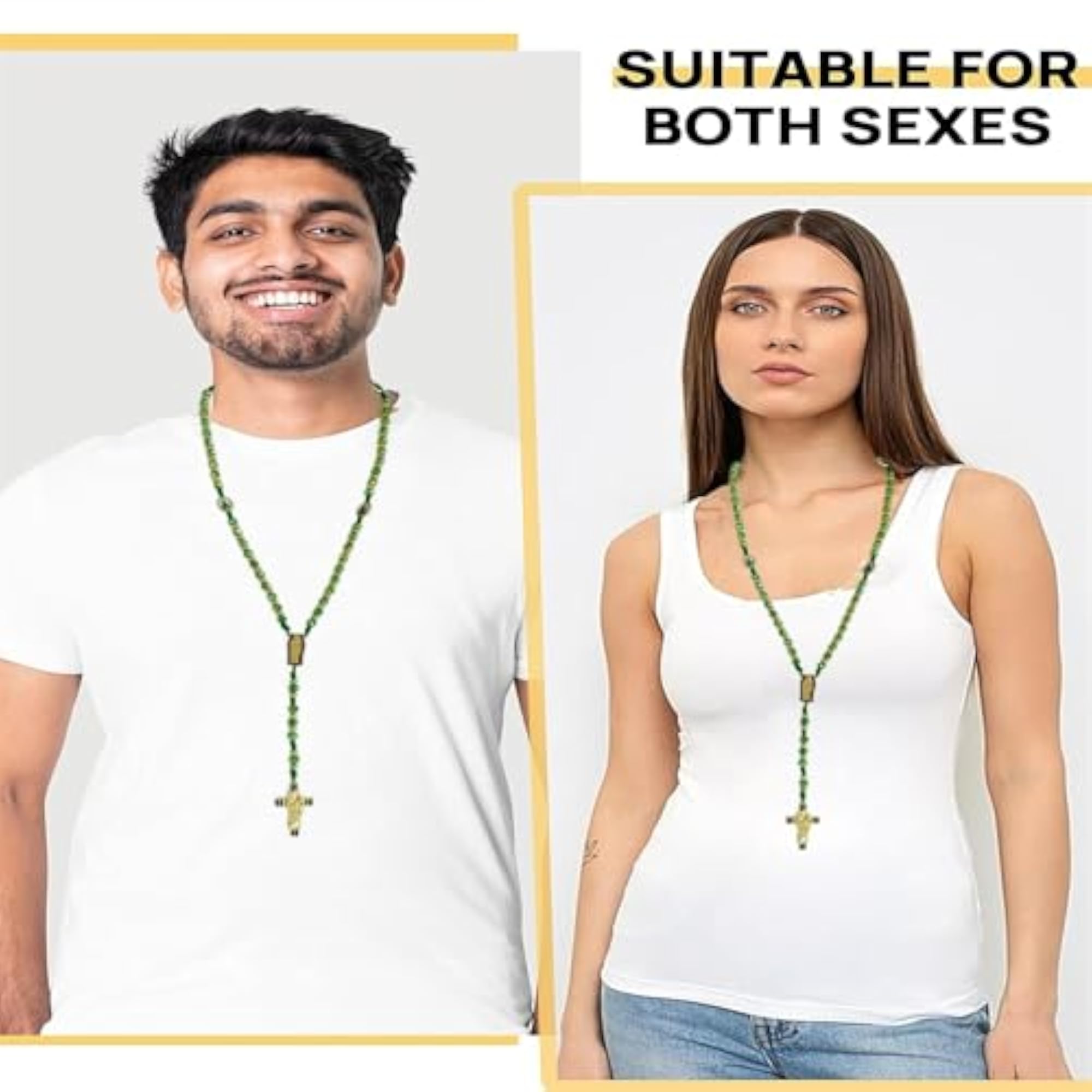 Exquisite Rosary Saint Jude Cross Pendant Necklace