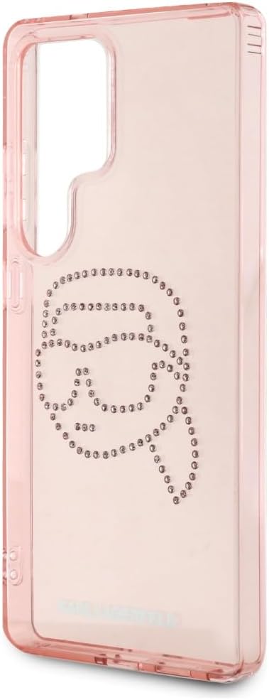 CG MOBILE Karl Lagerfeld Rhinestone Karl Head Logo Case for Samsung Galaxy S25 Ultra (Pink)