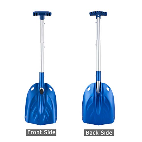 SHANTRA Aluminum Snow Shovel, 30 Inches Dismountable Garden/Sport/Snow Utility Shovel with Adjustable Length Handle Suitable for Car or Truck Storage (8\" Blade) - Thumbnail 4