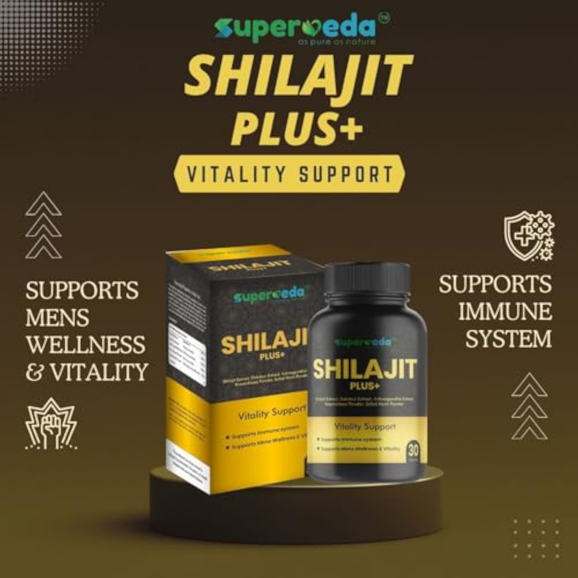 Shilajit Plus+ Herbal Formula, 550 mg, 60 Count