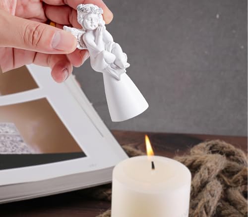 dgudgu Candle Care Kit Angel Candle Snuffer,Candle Wick Trimmer,Candle Wick Dipper,Storage Tray Plate, Black Stainless Steel Candle Wick Cutter Trimmer and Candle Wick Dipper apagador de velas - Thumbnail 6
