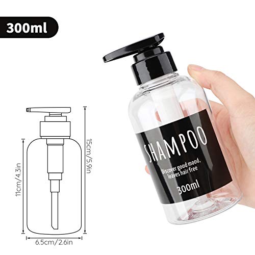 Image of Shampoo Dispenser Bottle, Segbeauty 3pcs 10.1oz /300ml Plastic Pump Bottle Dispenser, Refillable Shampoo Pump Bottles for Shower, Pump Bottles for Body Soap Shampoo Conditioner Hotel Bathroom