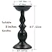 2 Pack of Decorative Pillar Candle Holder, Black Simple Retro Iron Candlestick for LED and Pillar Candles, Gift for Wedding, Party, Dining, Home, Bar, Spa, Reiki, Aromatherapy (Black Candle Stand)