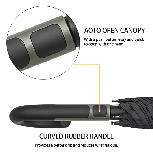 Z Zaffiro Handle Umbrella, Classic And Uv Protection Versions, Large Windproof Stick Umbrella, Automatic Opening Men's Women's Golf Umbrella (Black) #TOP3