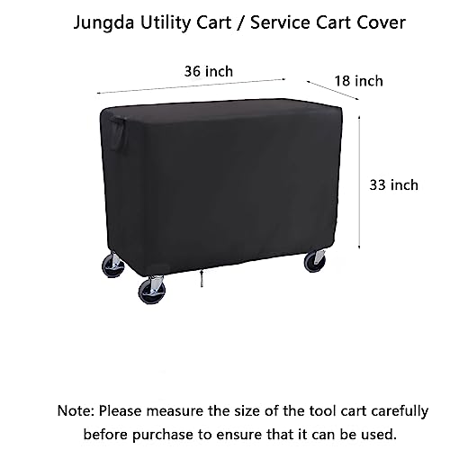 Jungda Rolling Tool Cart Cover 36 Inch,Waterproof Utility Cart Cover For 32" X 18" Mobile Multipurpose Utility Cart Service Cart Cover - 36 X 18 X 33 Inch #TOP2